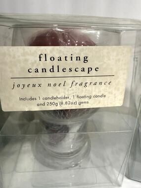 Pier 1 Floating Candlescape Set 2 Retired Discontinued Red Green Joyeux Noel NEW